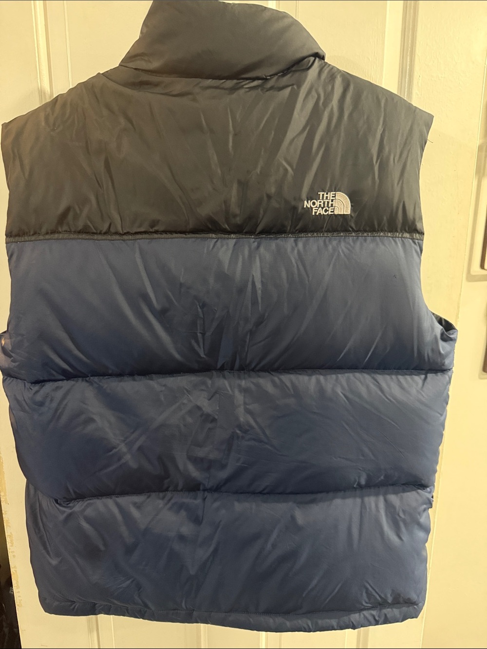 The North Face Men's Two-Tone Black & Blue Puffer Vest - Picture 2 of 3